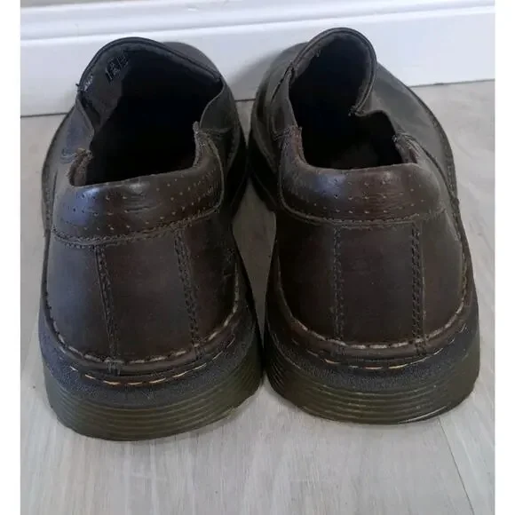 Dr. Martens Mens 12M Orson AW004 Brown Smooth Leather Slip On Dress Shoe Loafer - Picture 3 of 8